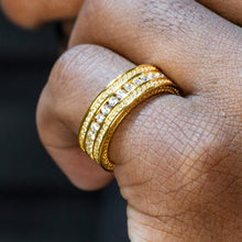 Mens Jewelry - 14K Gold Iced Out VVS Eternity Ring | 4.8 Grams