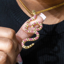 Mens Jewelry -  Gold Iced Out VVS Twisted Snake Necklace | Appx. 10 Grams