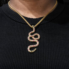 Mens Jewelry -  Gold Iced Out VVS Twisted Snake Necklace | Appx. 10 Grams