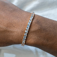Gold Jewelry -  Mens Rose Gold Asscher Cut Iced Out VVS Tennis Chain