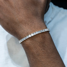 Gold Jewelry -  Mens 14K White Gold Asscher Cut Iced Out VVS Tennis Bracelet