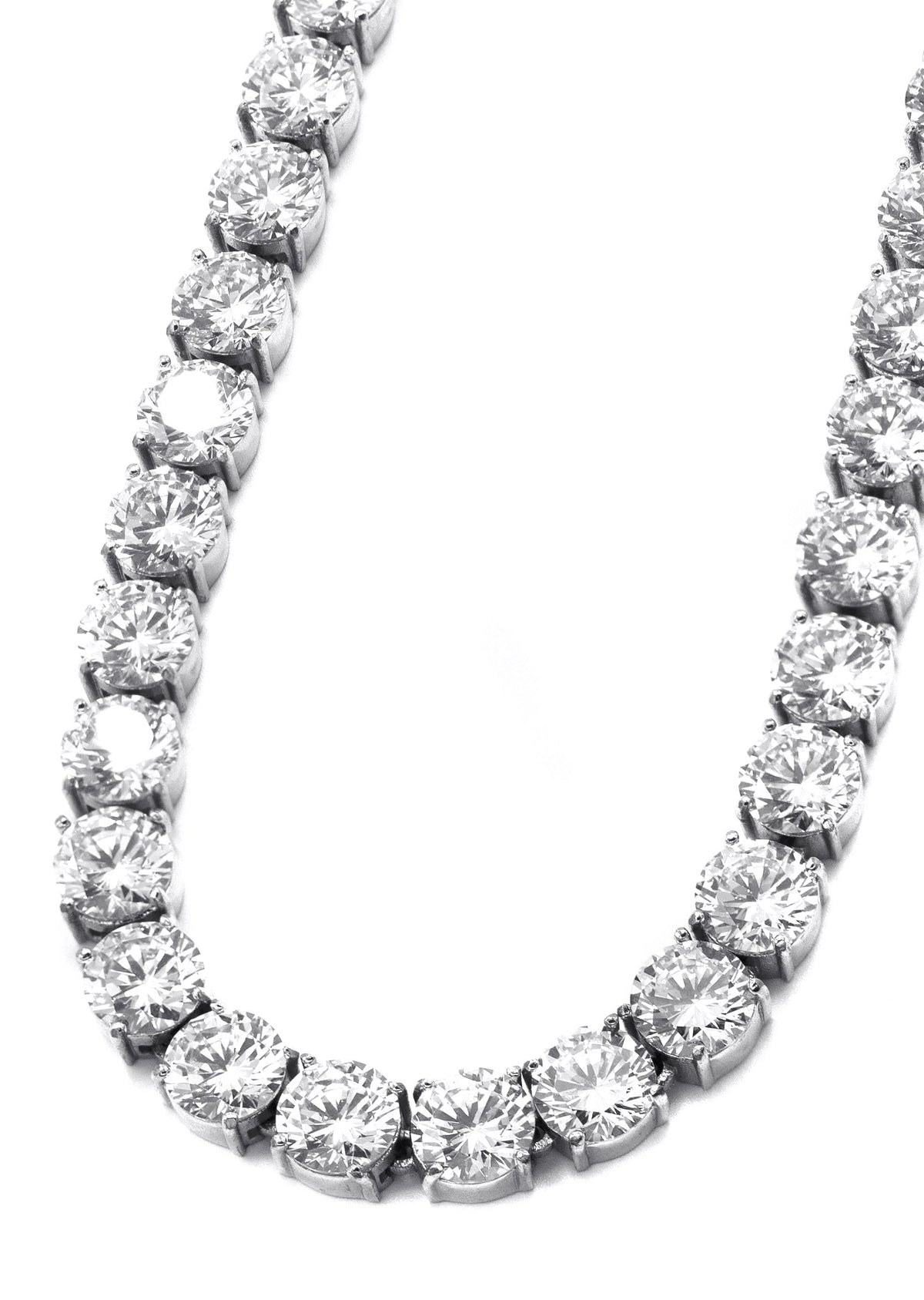 Gold Jewelry -  Mens 14K White Gold Iced Out VVS Tennis Chain