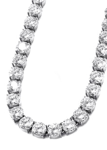 Gold Jewelry -  Mens 14K White Gold Iced Out VVS Tennis Chain