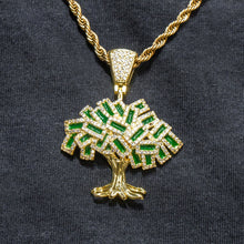 Mens Jewelry -  Gold Iced Out VVS Tree Necklace | Appx. 17 Grams