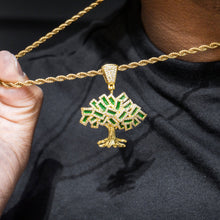 Mens Jewelry -  Gold Iced Out VVS Tree Necklace | Appx. 17 Grams